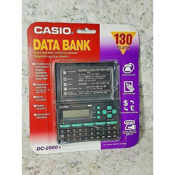 Vintage Casio Data Bank DC-2000-s 130 Tel & Fax Hand Held Digital Organizer‎ - Picture 1 of 5